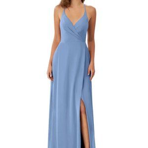 Azazie David Bridesmaid Dress (steel blue)